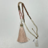 Panacea Peach-White Quartz and Howlite Necklace