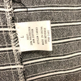 Andree Size L Women's Gray- White Stripe Short Sleeve Top