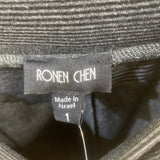 Ronen Chen Size 4-6 Women's Gray-Black Pinstripe Maxi Skirt