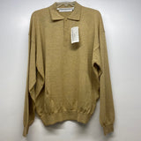 Jhane Barnes Men's Size L Tan Knit Wool Blend Tweed Men's Long Sleeve Shirt