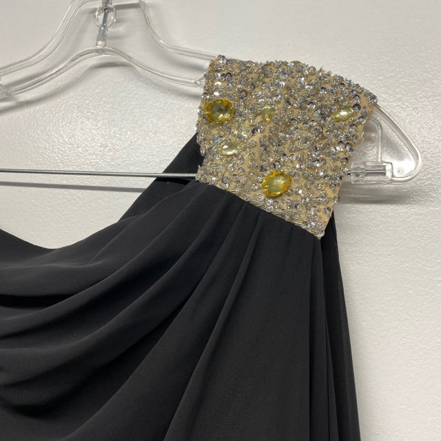 JS Boutique Size 8-M Women's Black Solid One Shoulder Dress – Treasures Upscale Consignment