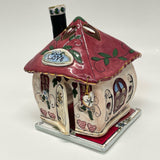 Blue Sky Clayworks Pink-Multi Ceramic Love Cottage Tea Light Holder