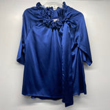 Never a Wallflower Size M Women's Blue Solid 3/4 Sleeve Blouse