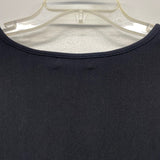 Trouve Size M Women's Black-BLue Cut Out Shell Short Sleeve Top