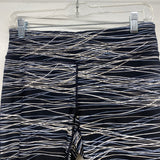 Calvin Klein Women's Size M Black-White Striped Capri Activewear Pants