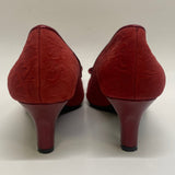 Alex Marie Size 6 Women's Red Embossed Open Toe Shoes