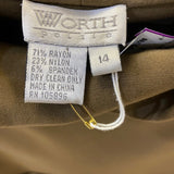 Worth Women's Size XL-14 Taupe Solid Tunic-Sleeveless Sleeveless Top