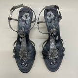 Rampage Size 9.5 Women's Gray Solid High Heel Strapy Sandals