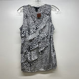 White House Black Market Size S Women's White-Black Pattern Sleeveless Top
