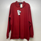 Bobby Jones Red Size L Knit Cotton Blend Textured Men's Men's Long Sleeve Shirt