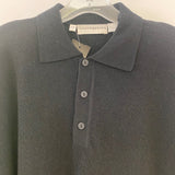 Jhane Barnes Men's Size L Black Knit Wool Blend Solid Men's Long Sleeve Shirt