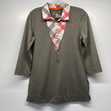 Nike Golf Size M Women's Gray-Multi Solid 3/4 Sleeve Activewear Top