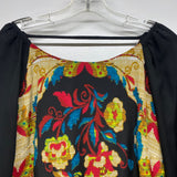 Maeve-Anthropologie Size S Women's Black-Multi Pattern Long Sleeve Dress