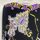 Donna Morgan Size 12-M Women's Black-Multi Pattern Shift Dress