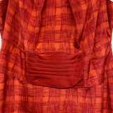 Girls From Savoy-Anthropologie Size 8-M Women's Red Pattern Sleeveless Dress