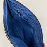 Nautica Red-Multicolored Faux Leather Colorblock Silver Hardware Clutch