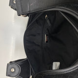 Talbots Black Flat Cordoroy Quilted Satchel Handbag