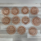 Laura Glass Works Peach Flower Glass Set of 11 Bowls