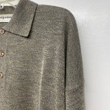 Jhane Barnes Taupe Size L Knit Wool Blend Tweed Men's Men's Long Sleeve Shirt