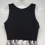 Francesca's Birdcage - Anthropologi Size M Women's Black-White Floral Dress