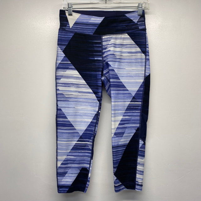 Tommy Hilfiger Size M Women's Blue-White Pattern Capri Leggings