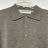 Jhane Barnes Taupe Size L Knit Wool Blend Tweed Men's Men's Long Sleeve Shirt