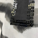 Chico's Size 1-M Women's Black-White Stripe 3/4 Sleeve Blouse