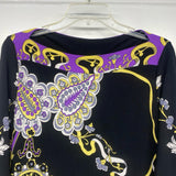 Donna Morgan Size 12-M Women's Black-Multi Pattern Shift Dress