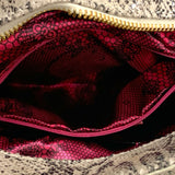 Betsey Johnson Tan-Black Leather Animal Print Satchel Handbag