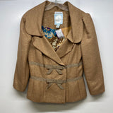 Tracy Reese Women's Size S Tan Shimmer Double Breasted Jacket