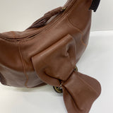 Chi Designed by Falchi Brown Leather Pebbled Shoulder Handbag