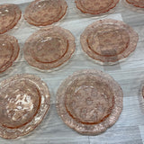 Laura Glass Works Peach Flower Glass Set of 11 Bowls