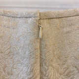 Adrianna Papell Size 8 Cream-Gold Embossed Pencil Skirt
