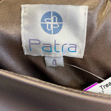 Patra Size 4 Women's Brown Solid Sleeveless Dress