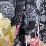 Citron Santa Monica Size S Women's Black-Multi Patchwork Button Up Blouse