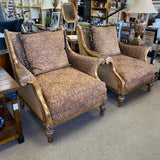 Century Brown Fabric Pattern Arm Chair