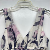 Sienna Sky Size M Women's White-Multicolor Floral Maxi-Halter Dress