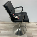 Bayside Swivel Black Faux leather Adjustable Stool