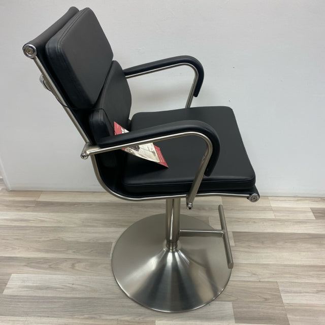 Bayside Swivel Black Faux leather Adjustable Stool