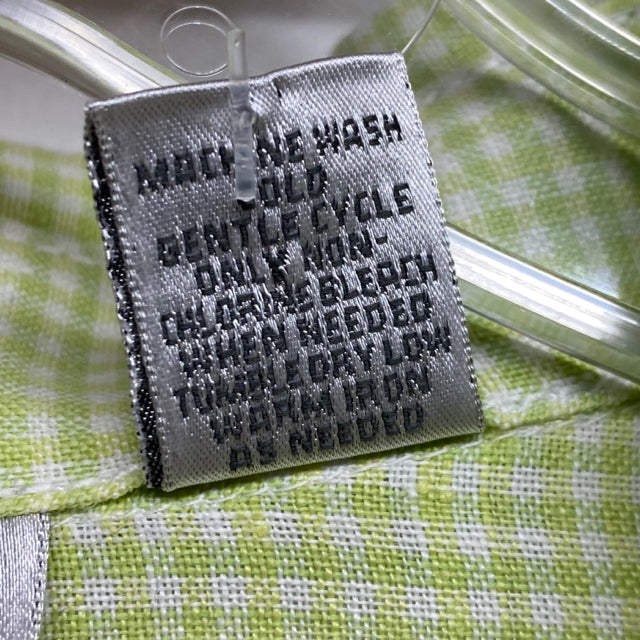Chico's Size XL-3 Women's Green-White Plaid Button Down Blouse