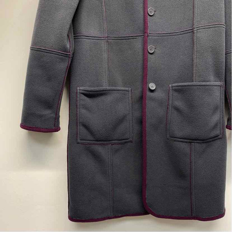 Susan Graver Women's Size XS Purple Solid Button Up Coat