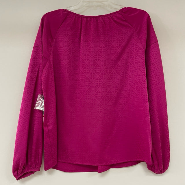 Vince Camuto Size XS Women's Fuschia Pattern Peek a Boo Blouse