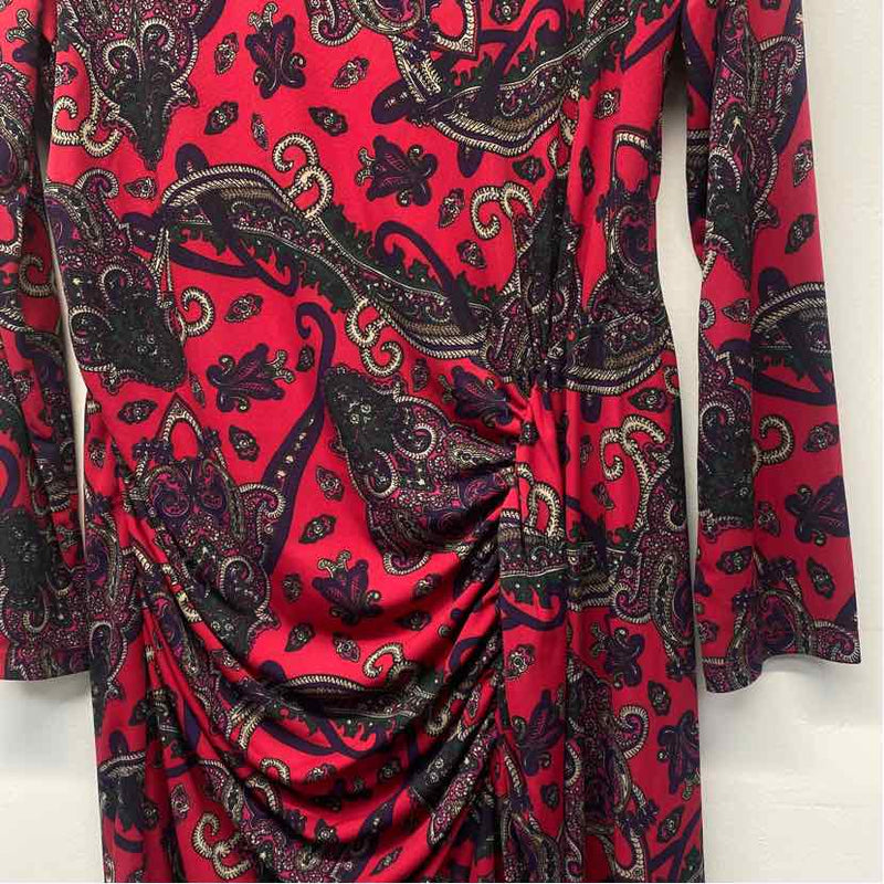 Lauren Ralph Lauren Size 14-L Women's Red-Multi Paisley Sheath Dress