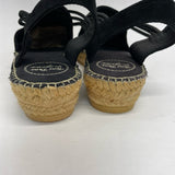 Toni Pons Size 39-8 Women's Black Solid Strappy Espadrille Wedge Shoes