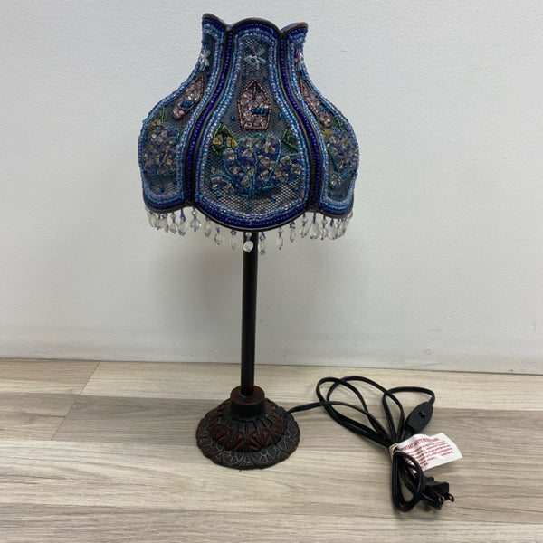 Table Top Blue-Multi Wrought Iron Lamp