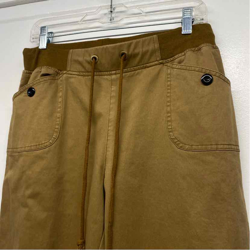 Flamingals Size M- (6-8) Women's Tan Solid Pull On Capri