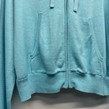 Crush 01234 Size L Women's Aqua Solid Zip Up/Hoodie Sweater