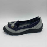 Lands' End Size 6 Women's Gray-Navy Patchwork Mary Jane Shoes