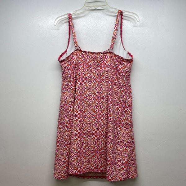 Lands' End Women's Size 14-XL Pink-Multi Pattern Spaghetti Strap Swimsuit