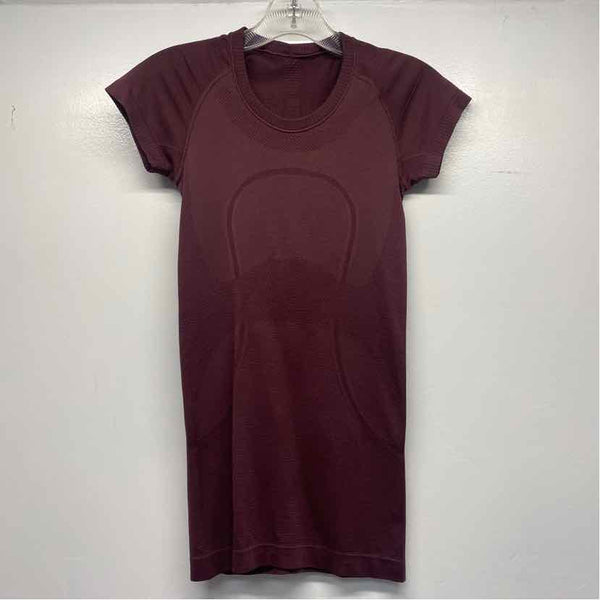 Lululemon Size 2-XS Women's Burgundy Cut Out Pullover Activewear Top